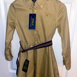 Girls 5/6 Polo Ralph Lauren casual dress (Tan color)